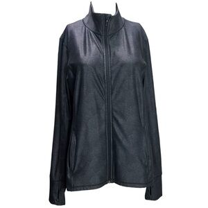 MONDETTA Workout Jacket Women's Black Athleisure Zip Up Jacket size Large